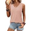 imageATHMILE Women Summer V Neck Tank Top Sleeveless Spring Tee Beach Vacation TopsPink