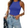 imageATHMILE Womens Double Lined Crop Tank Tops Casual Basic Shirts Sleeveless Workout Tops Cute Summer Clothes Teen GirlsBlue