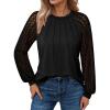 imageATHMILE Womens Long Sleeve Shirts Lace Tops Business Casual Outfits Dressy Fall Fashion BlousesBlack