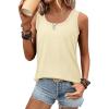 imageATHMILE Womens Loose Fit Casual Flowy Tank Tops Round Neck Trendy Sleeveless Summer Beach Clothes OutfitsApricot