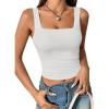 imageATHMILE Womens Square Neck Tank Top Sleeveless Double Lined Basic Tops