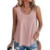 imageATHMILE Womens Tank Tops Sleeveless Eyelet Embroidery Scoop Neck Loose Fit Casual Summer Flowy BeachDarkpink