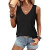 imageATHMILE Womens Tank Tops Summer Deep V Neck Loose Fit Flowy Sleeveless Shirt 2025Black