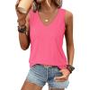 imageATHMILE Womens Tank Tops Summer Deep V Neck Loose Fit Flowy Sleeveless Shirt 2025Neon Hot Pink