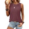 imageATHMILE Womens Tank Tops Summer Spring Sleeveless Casual Cute Basic Trendy Loose Flowy Beach Shirt Vacation Outfits 2025Wine Red