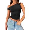 imageWomens Off The Shoulder Tops Summer Shirts Going Out Crop Tank Top Y2K T Corset Tube Cute FashionBlack