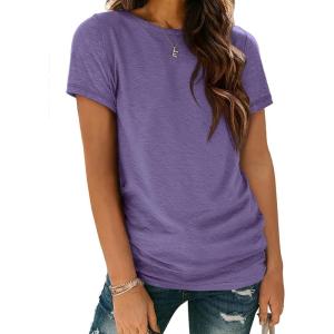 imageATHMILE Womens T Shirt Summer Tops Short Sleeve Fashion School Teachers Clothes 2025 Spring Beach Vacation TrendyPurple
