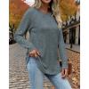 imageATHMILE Long Sleeve Shirts for Women Tunic Tops Loose Fit Dressy Crew Neck Pullover Basic Sweaters 2025Blue