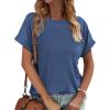 imageATHMILE Oversized Tshirts for Women Business Casual Shirts Loose Fit Short Sleeve Tops Summer Clothes Fashion Outfit 2025Blue