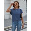 imageATHMILE Oversized Tshirts for Women Business Casual Shirts Loose Fit Short Sleeve Tops Summer Clothes Fashion Outfit 2025Blue