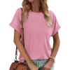 imageATHMILE Oversized Tshirts for Women Business Casual Shirts Loose Fit Short Sleeve Tops Summer Clothes Fashion Outfit 2025Pink