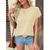 imageATHMILE Tops for Women Trendy Short Sleeve Shirts Dressy Casual Cap Blouses with Curved Hem Summer ClothingYellow