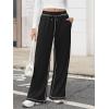 imageATHMILE Women Sweatpants Soft Jogging Straight Pajama Sweats Wide Leg Sweatpants Women Lounge Pants Joggers 2025Black