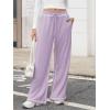 imageATHMILE Women Sweatpants Soft Jogging Straight Pajama Sweats Wide Leg Sweatpants Women Lounge Pants Joggers 2025Purple