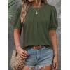 imageATHMILE Womens Cute Summer Tops Puff Short Sleeve Shirts Dressy Blouses Trendy Business Casual OutfitsArmygreen