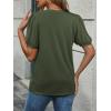 imageATHMILE Womens Cute Summer Tops Puff Short Sleeve Shirts Dressy Blouses Trendy Business Casual OutfitsArmygreen