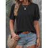 imageATHMILE Womens Cute Summer Tops Puff Short Sleeve Shirts Dressy Blouses Trendy Business Casual OutfitsBlack