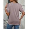 imageATHMILE Womens Cute Summer Tops Puff Short Sleeve Shirts Dressy Blouses Trendy Business Casual OutfitsGrey Purple