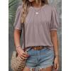 imageATHMILE Womens Cute Summer Tops Puff Short Sleeve Shirts Dressy Blouses Trendy Business Casual OutfitsGrey Purple