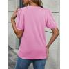 imageATHMILE Womens Cute Summer Tops Puff Short Sleeve Shirts Dressy Blouses Trendy Business Casual OutfitsPink