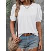imageATHMILE Womens Cute Summer Tops Puff Short Sleeve Shirts Dressy Blouses Trendy Business Casual OutfitsWhite