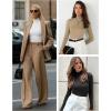 imageATHMILE Womens Mock Turtle Neck Long Sleeve Tops Bodysuit JumpsuitBurgundy