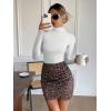 imageATHMILE Womens Mock Turtle Neck Long Sleeve Tops Bodysuit JumpsuitWhite