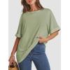 imageATHMILE Womens Oversized T Shirts Summer Tops Spring Casual Loose Fit Workout Short Sleeve 2025 Beach VacationArmy Green