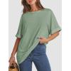 imageATHMILE Womens Oversized T Shirts Summer Tops Spring Casual Loose Fit Workout Short Sleeve 2025 Beach VacationGray Green
