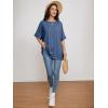 imageATHMILE Womens Oversized T Shirts Summer Tops Spring Casual Loose Fit Workout Short Sleeve 2025 Beach VacationGrey Blue