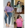 imageATHMILE Womens Oversized T Shirts Summer Tops Spring Casual Loose Fit Workout Short Sleeve 2025 Beach VacationIce Blue