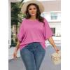 imageATHMILE Womens Oversized T Shirts Summer Tops Spring Casual Loose Fit Workout Short Sleeve 2025 Beach VacationRose Red