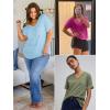 imageATHMILE Womens T Shirts 2025 Short Sleeve VNeck Shirts Cute Fit Summer Casual Tee Tops S3XL BeachLight Purple