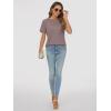 imageATHMILE Womens T Shirts Short Sleeve Crewneck Tees Trendy Lightweight Soft Casual Summer Tops 2025Grey Purple