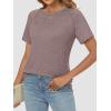 imageATHMILE Womens T Shirts Short Sleeve Crewneck Tees Trendy Lightweight Soft Casual Summer Tops 2025Grey Purple