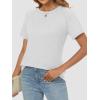imageATHMILE Womens T Shirts Short Sleeve Crewneck Tees Trendy Lightweight Soft Casual Summer Tops 2025White