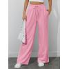 imageATHMILE Womens Wide Leg Sweatpants Baggy Sweat Pants with Pockets High Waisted Track Drawstring Fashion JoggersPink