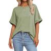 imageATHMILE Womens Oversized T Shirts Summer Tops Spring Casual Loose Fit Workout Short Sleeve 2025 Beach VacationArmy Green