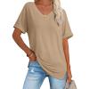 imageATHMILE Womens Summer 2025 V Neck Casual Tunic Tops Spring Fashion Basic Trendy OutfitsKhaki