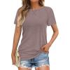 imageATHMILE Womens T Shirts Short Sleeve Crewneck Tees Trendy Lightweight Soft Casual Summer Tops 2025Grey Purple