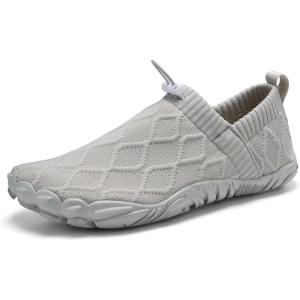 imageATHMILE Barefoot Water Shoes for Women Men Hiking Aqua Swim Beach Pool River Boat Travel WalkingGreyknit