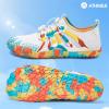 imageATHMILE Water Shoes for Women Men Quick Dry Beach Barefoot Aqua Swim Shoes NonSlip for Wading Rafting Hiking KayakingA White Colorful