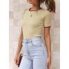 imageATHMILE Womens Ribbed Knit T Shirt Casual Crewneck Tops Short SleeveLong Sleeve Sweaters Slim Fit Basic TeesAlmondredshort Sleeve