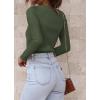 imageATHMILE Womens Ribbed Knit T Shirt Casual Crewneck Tops Short SleeveLong Sleeve Sweaters Slim Fit Basic TeesArmy Green