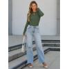 imageATHMILE Womens Ribbed Knit T Shirt Casual Crewneck Tops Short SleeveLong Sleeve Sweaters Slim Fit Basic TeesArmy Green