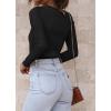 imageATHMILE Womens Ribbed Knit T Shirt Casual Crewneck Tops Short SleeveLong Sleeve Sweaters Slim Fit Basic TeesBlack