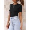 imageATHMILE Womens Ribbed Knit T Shirt Casual Crewneck Tops Short SleeveLong Sleeve Sweaters Slim Fit Basic TeesBlackshort Sleeve