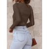 imageATHMILE Womens Ribbed Knit T Shirt Casual Crewneck Tops Short SleeveLong Sleeve Sweaters Slim Fit Basic TeesCoffee