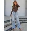imageATHMILE Womens Ribbed Knit T Shirt Casual Crewneck Tops Short SleeveLong Sleeve Sweaters Slim Fit Basic TeesCoffee