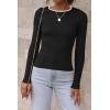 imageATHMILE Womens Ribbed Knit T Shirt Casual Crewneck Tops Short SleeveLong Sleeve Sweaters Slim Fit Basic TeesDim
